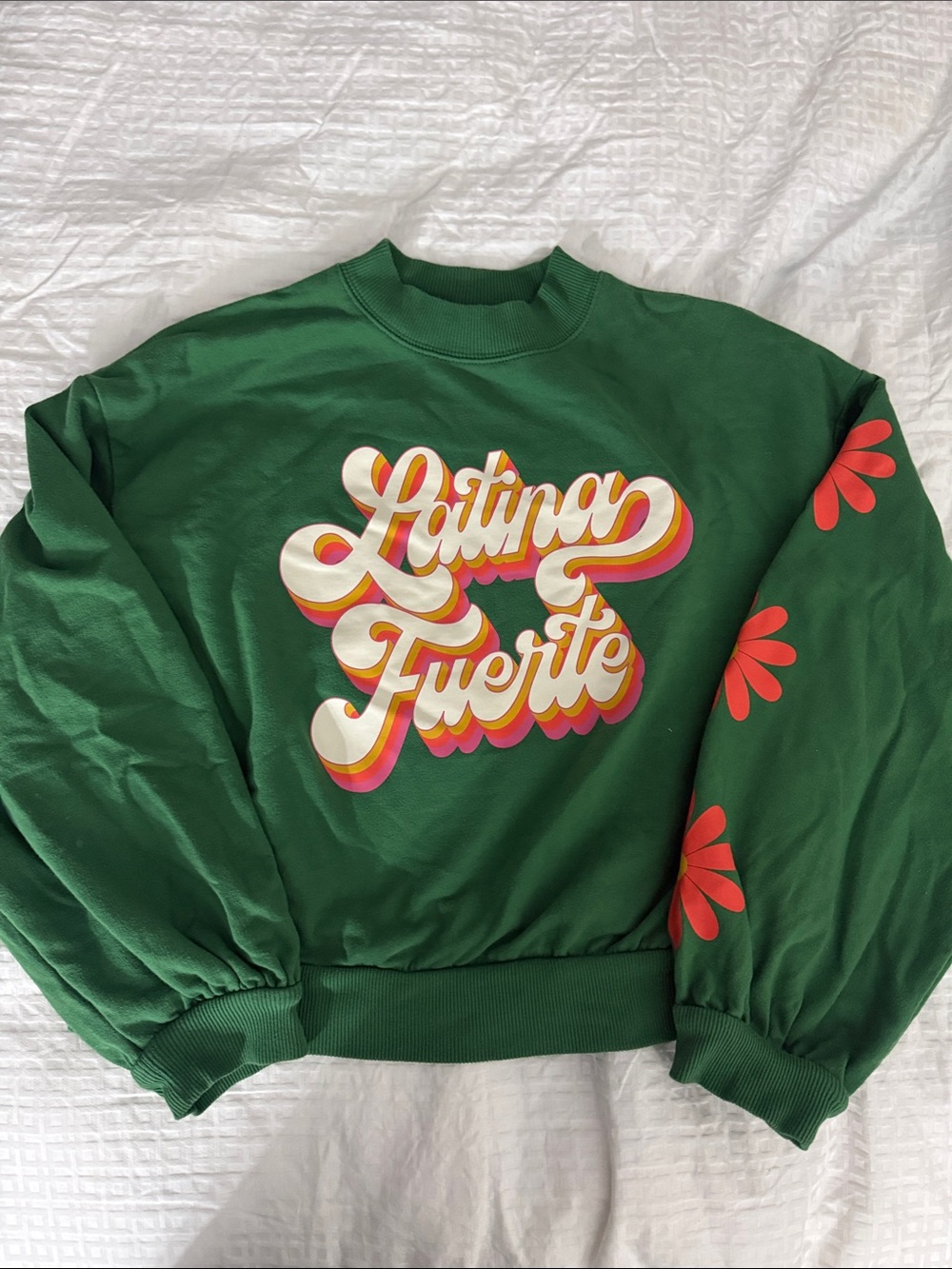 Green 'Latina Fuerte' Crewneck Sweatshirt